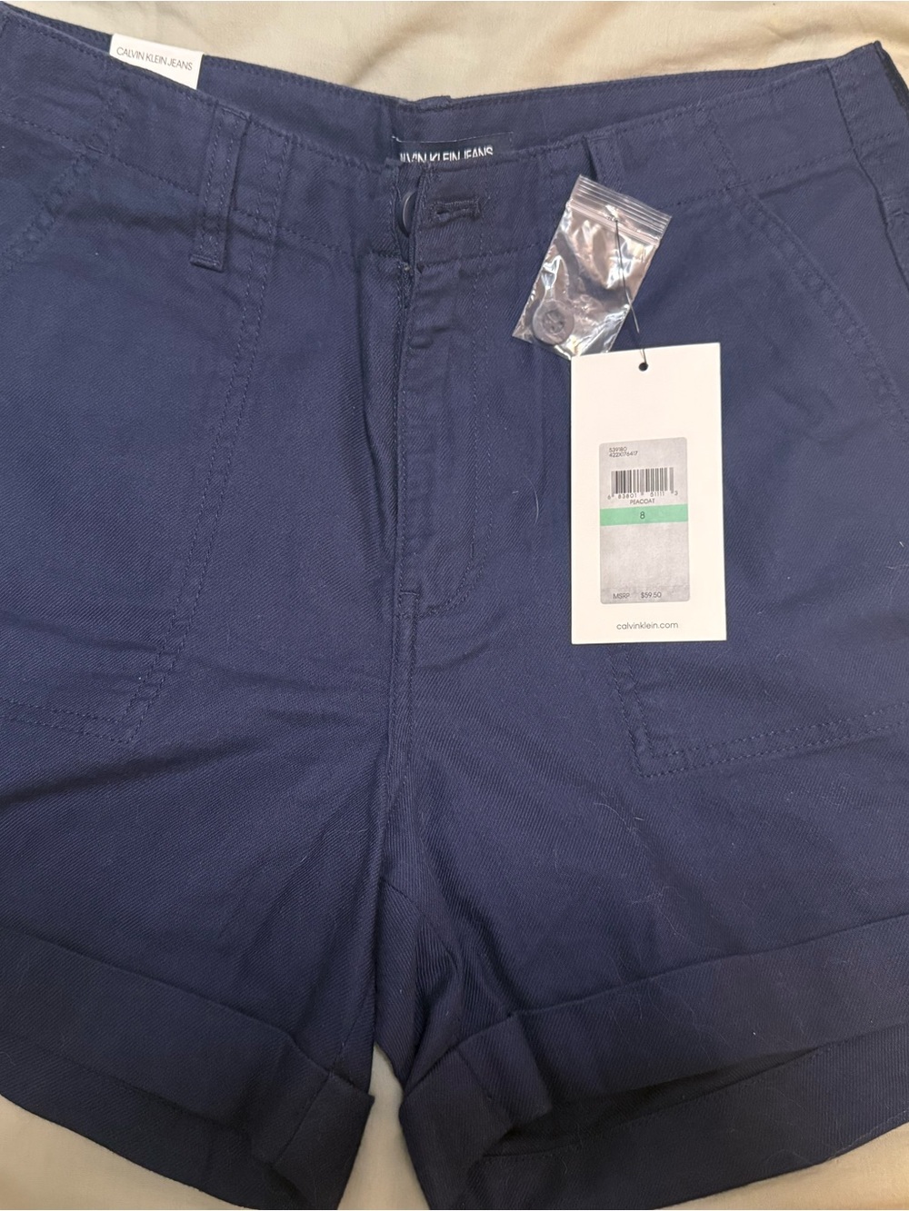Calvin Klein women's Navy Cotton Blend Shorts